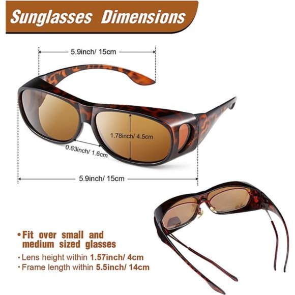 3 Pairs Fit Over Sunglasses for Men Women Polarized Lens Wrap Over Glasses Sport - Picture 6 of 7